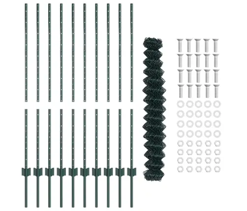 Tvora Su Stulpais Žalia 1,2 X 10 M Plienas Ir Pvc
