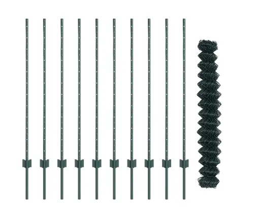 Tvora Su Stulpais Žalia 1,2 X 10 M Plienas Ir Pvc