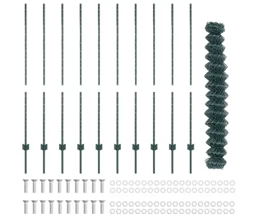 Tvora Su Stulpais Žalia 1,4 X 10 M Plienas Ir Pvc