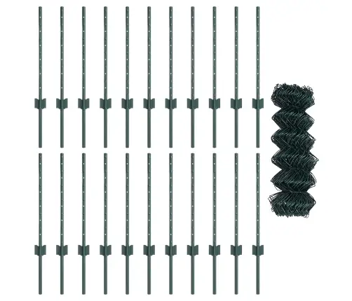Tvora Su Stulpais Žalia 0,6 X 25 M Plienas Ir Pvc