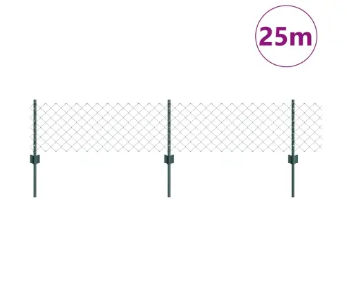 Ķēdes Sēta Ar 22 U Stabiem Zaļā Krāsā 0.4X25 M Tērauds Vidaxl