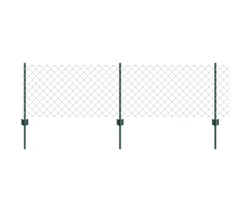 Ķēdes Siets Ar 22 U Stabiem Zaļš 0.6X25 M Tērauds Vidaxl