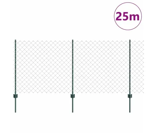 Tvora Su Stulpais Žalia 1 X 25 M Plienas