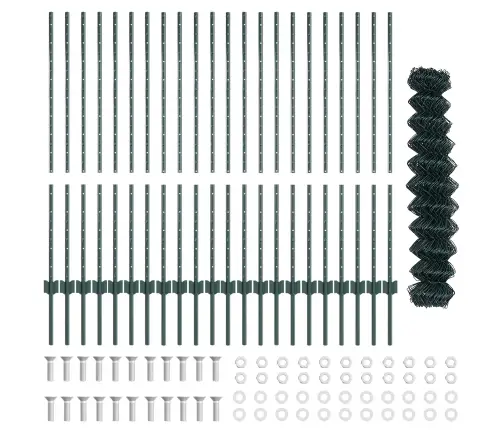 Tvora Su Stulpais Žalia 1,2 X 25 M Plienas Ir Pvc