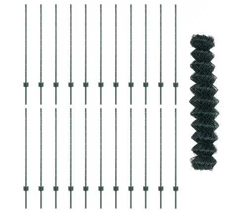 Tvora Su Stulpais Žalia 1,2 X 25 M Plienas Ir Pvc