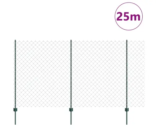 Tvora Su Stulpais Žalia 1,4 X 25 M Plienas Ir Pvc