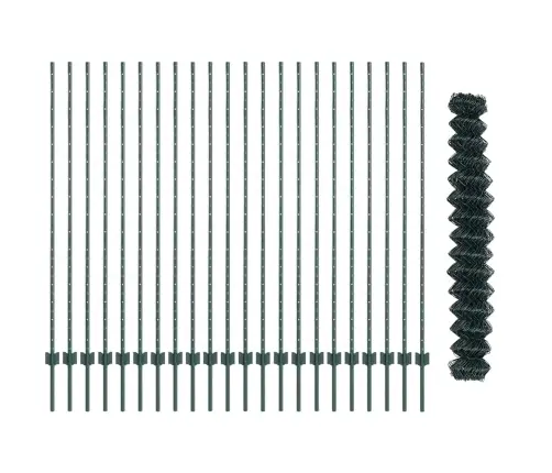 Dārza Žogu Komplekts 2 Gab. Zaļš Metāls 25X1.5 M Izturīgs Vidaxl