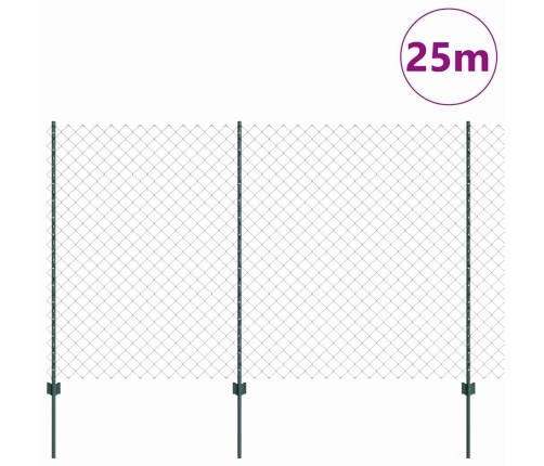 Tvora Su Stulpais Žalia 1.5 X 25 M Plienas