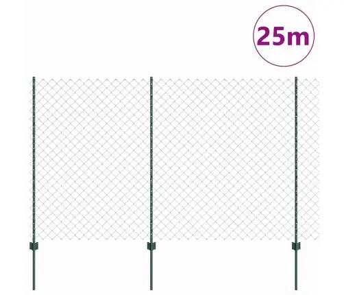 Dārza Žogu Komplekts 2 Gab. Zaļš Metāls 25X1.5 M Izturīgs Vidaxl