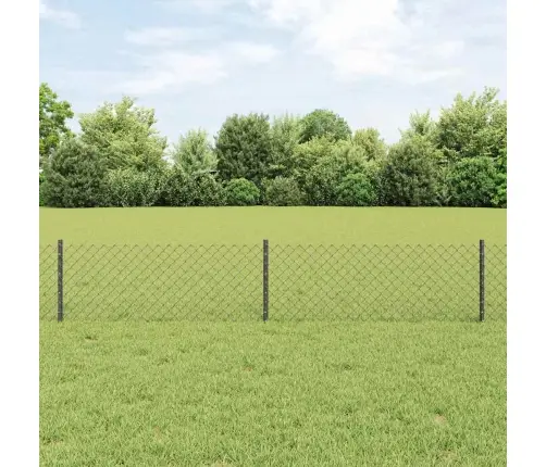 Ķēdes Savienojumu Žogs Ar 10 U Stabiem Pelēks 0.4X10 M Tērauds Vidaxl Ķēdes Savienojumu Žogs Ar 10 U Stabiem Pelēks 0.4X10 M Tērauds Vidaxl