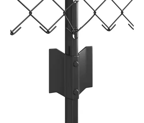 Tīkla Žogs Ar 10 U Stabiem Pelēks 0.6X10 M Tērauds Vidaxl