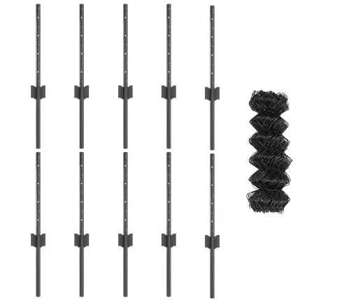 Tvora Su Stulpais Pilka 0,4 X 10 M Plienas Ir Pvc