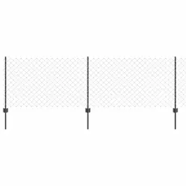 Žogs Ar Stabiem. Pelēka 0.8 X 10 M Tērauds Vidaxl Žogs Ar Stabiem. Pelēka 0.8 X 10 M Tērauds Vidaxl