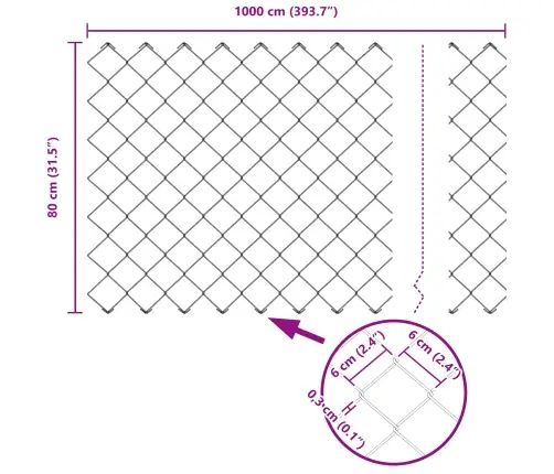 Tvora Su Stulpais Pilka 0,8 X 10 M Plienas Ir Pvc
