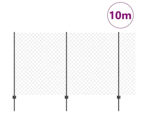 Tvora Su Stulpais Pilka 1,4 X 10 M Plienas Ir Pvc