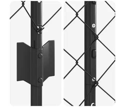 Tvora Su Stulpais Pilka 1,5 X 10 M Plienas Ir Pvc