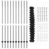 Tvora Su Stulpais Pilka 1,6 X 10 M Plienas Ir Pvc