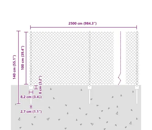 Siksnu Žogs Ar 44 U Postiem Pelēks 1X25 M Tērauds Vidaxl