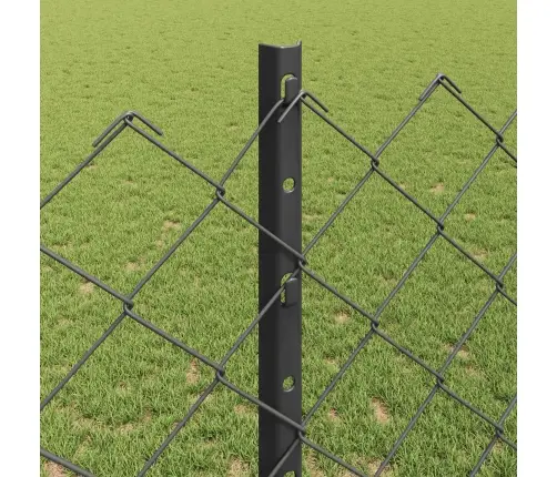 Ķēdes Žogs Ar 44 U Stabiem Pelēks 1.2X25 M Tērauds Vidaxl