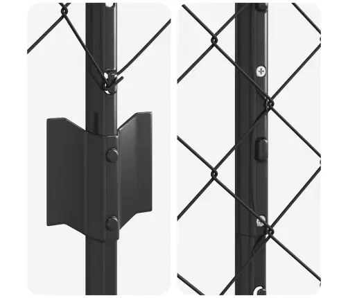 Saites Dārza Žogu Komplekts 2 Gab. Pelēks Cinkots Tērauds Vidaxl