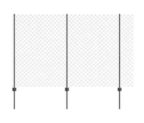 Ķēdes Siets Ar 44 U Stabiem Pelēks 1.6X25 M Tērauds Vidaxl