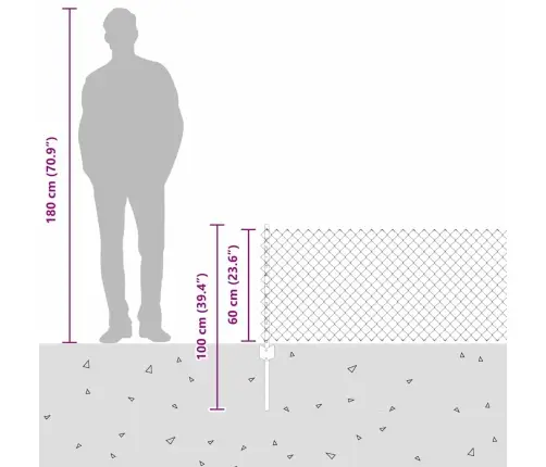 Tvora Su Stulpais Sidabro 0.6 X 10 M Plienas