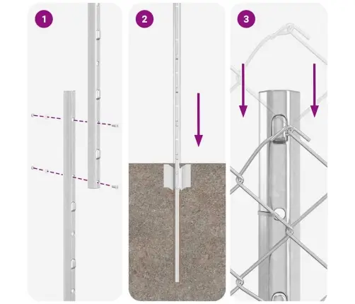 Aed Koos Postidega Hõbedane 1 X 10 M Teras