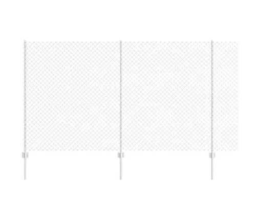 Ķēdes Žogs Ar 20 U Stabiem Sudraba 1.4X10 M Tērauds Vidaxl