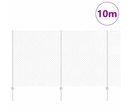 Ķēdes Žogs Ar 20 U Stabiem Sudraba 1.4X10 M Tērauds Vidaxl