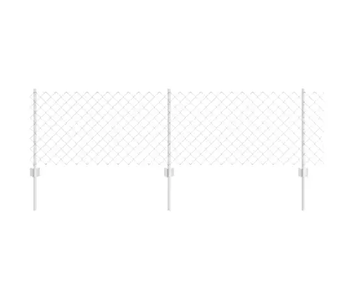 Ķēdes Savienojumu Žogs Ar 10 U Stabiem Sudraba 0.6X10 M Tērauds Vidaxl