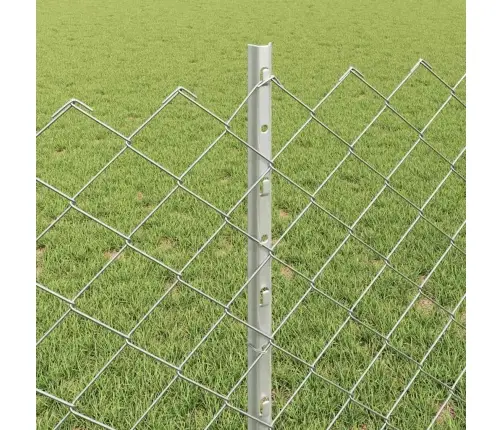 Saistītais Žogs Ar 10 U Formām Sudraba 0.8X10 M Tērauds Vidaxl