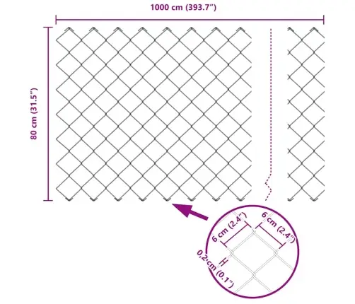 Saistītais Žogs Ar 10 U Formām Sudraba 0.8X10 M Tērauds Vidaxl