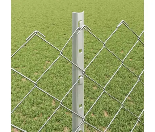 Čūskveida Žogs Ar 20 U Stabiem Sudraba 1.2X10 M Tērauds Vidaxl