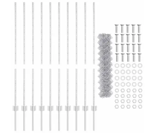 Čūskveida Žogs Ar 20 U Stabiem Sudraba 1.2X10 M Tērauds Vidaxl