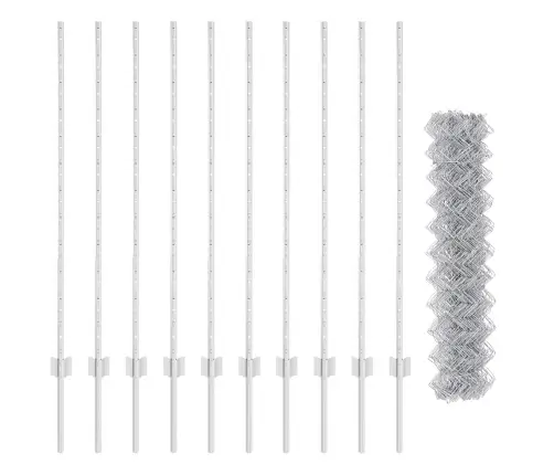 Čūskveida Žogs Ar 20 U Stabiem Sudraba 1.2X10 M Tērauds Vidaxl