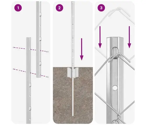 Sānisko Režga Žogs Ar 20 U Statņiem Sudraba 1.5X10 M Tērauds Vidaxl