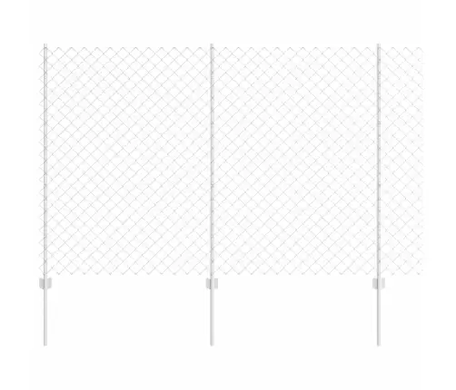 Ķēdes Žogs Ar 20 U Stabiem Sudrabs 1.6X10 M Tērauds Vidaxl