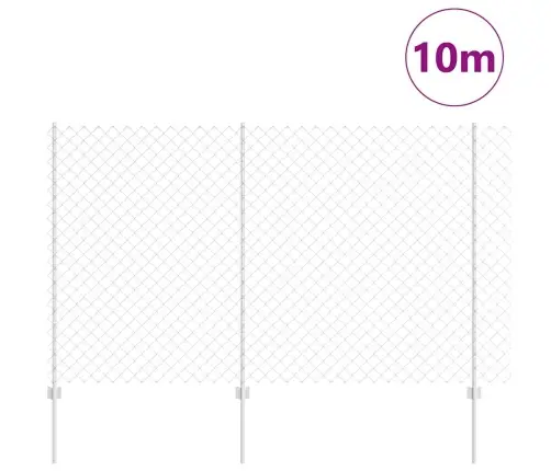 Ķēdes Žogs Ar 20 U Stabiem Sudrabs 1.6X10 M Tērauds Vidaxl