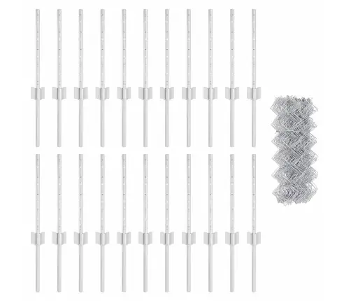 Aed Koos Postidega Hõbedane 0.4 X 25 M Teras Aed Koos Postidega Hõbedane 0.4 X 25 M Teras