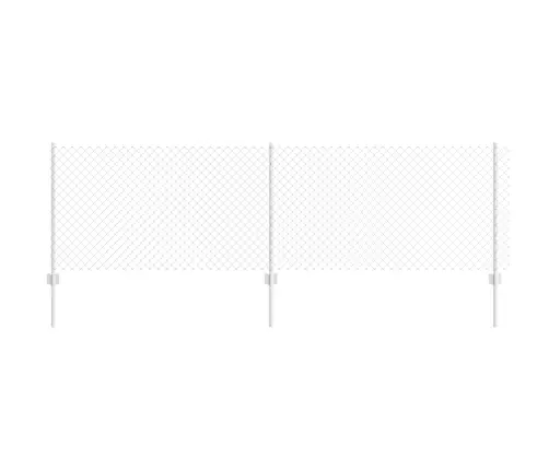 Ķēdes Saišu Žogs Ar 22 U Stabiem Sudraba 0,8X25 M Tērauda Vidaxl