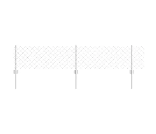 Cauruļu Žogs Ar 22 Cinkotiem Stabiem Sudraba 0.4X25 M Tērauds Vidaxl