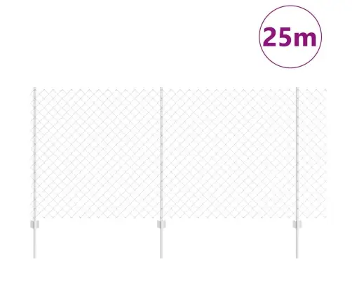 Ķēdes Siets Ar 44 U Veida Balstiem Sudrabā 1.2M X 25M Tērauds Vidaxl
