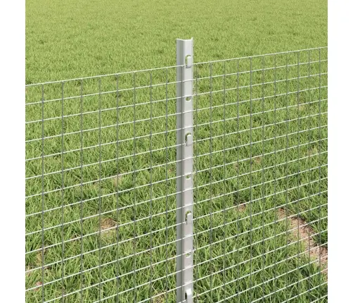 Vidaxl Metinātais Acu Žogs Ar 5 U Postes Sudraba 0.4X10 M Tērauds