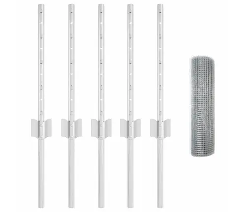 Aed Koos Postidega Hõbedane 0.4 X 10 M Teras