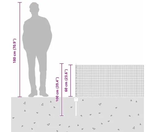 Metinātu Stieņu Žogs Ar 5 U Stabiem Sudrabs 0.6X10 M Tērauds Vidaxl