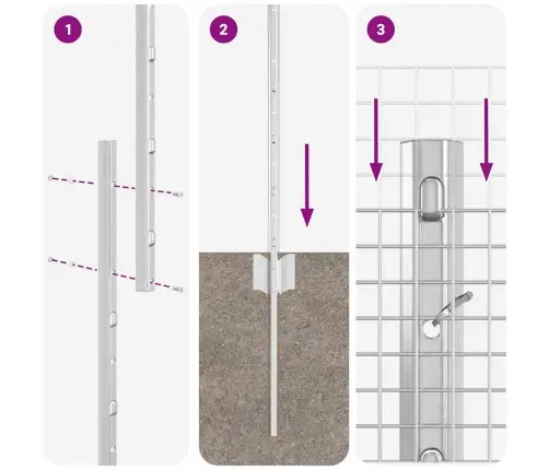 Metināto Stieņu Žogs Ar 10 U Stabiem Sudraba 1.4X10 M Tērauds Vidaxl
