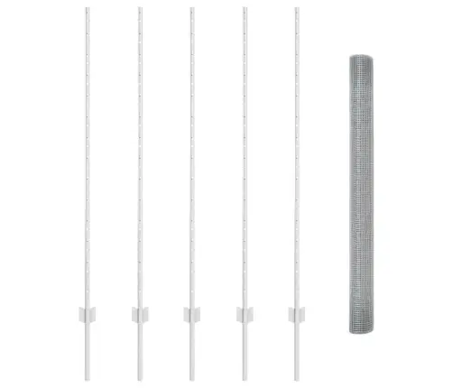 Metinātais Sieta Žogs Ar 10 U Stabiem Sudrabs 1.4X10 M Tērauds Vidaxl