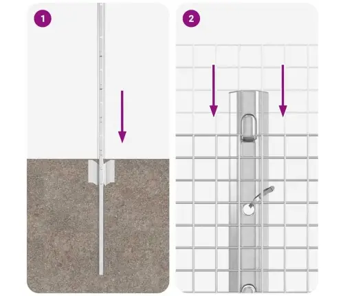 Tvora Su Stulpais Sidabro 0,4 X 25 M Plienas