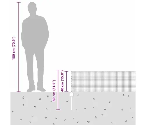 Tvora Su Stulpais Sidabro 0,4 X 25 M Plienas