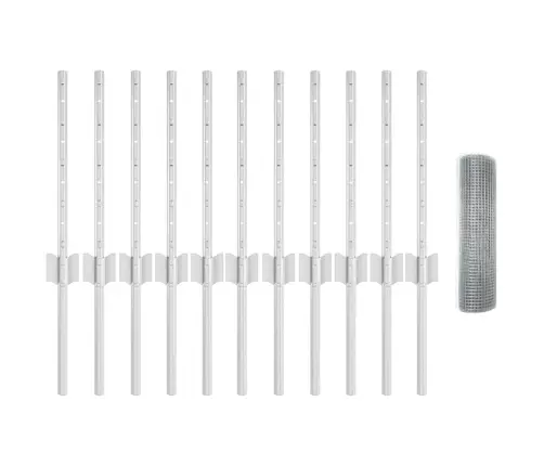 Aed Koos Postidega Hõbedane 0.4 X 25 M Teras Aed Koos Postidega Hõbedane 0.4 X 25 M Teras